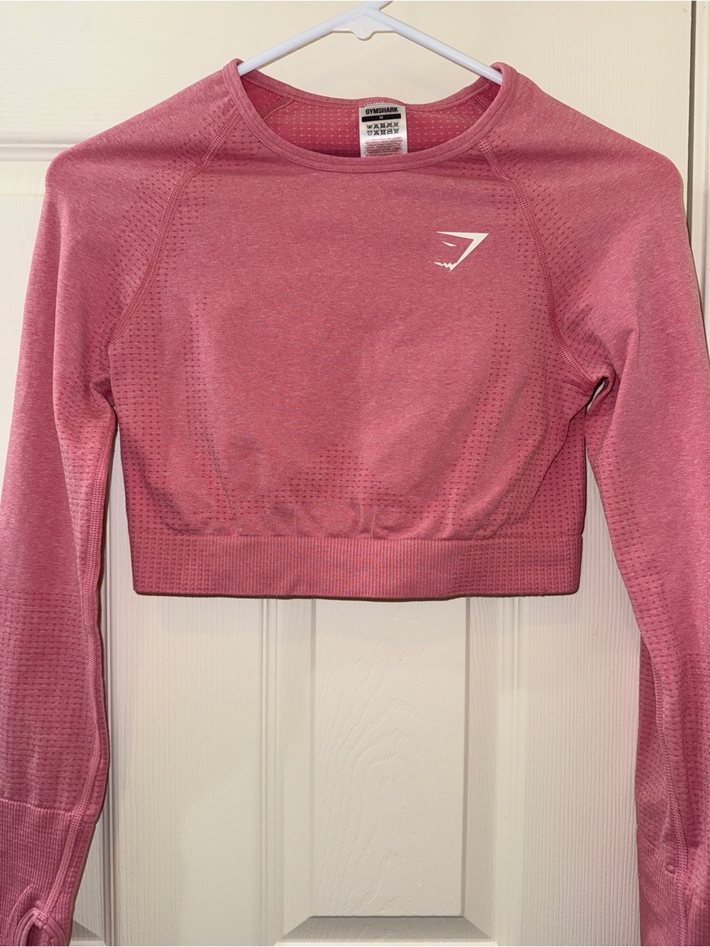 Gymshark Rose Pink Seamless Long Sleeve Crop Top